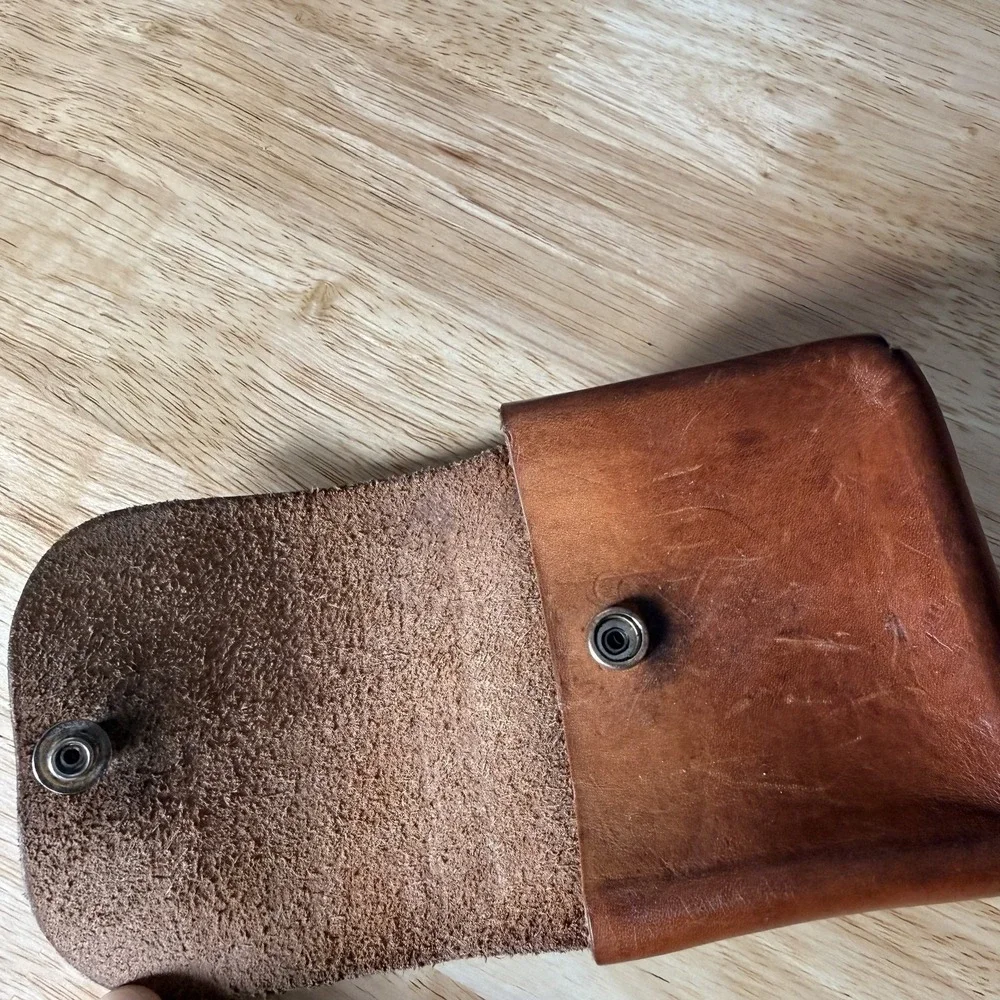 Motorola Razr Flip Phone Money Clip Holder Hand Made Leather Button Snap